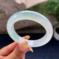 糯冰种淡晴水正圈平安镯55圈 天然缅甸A货翡翠（yc489268）