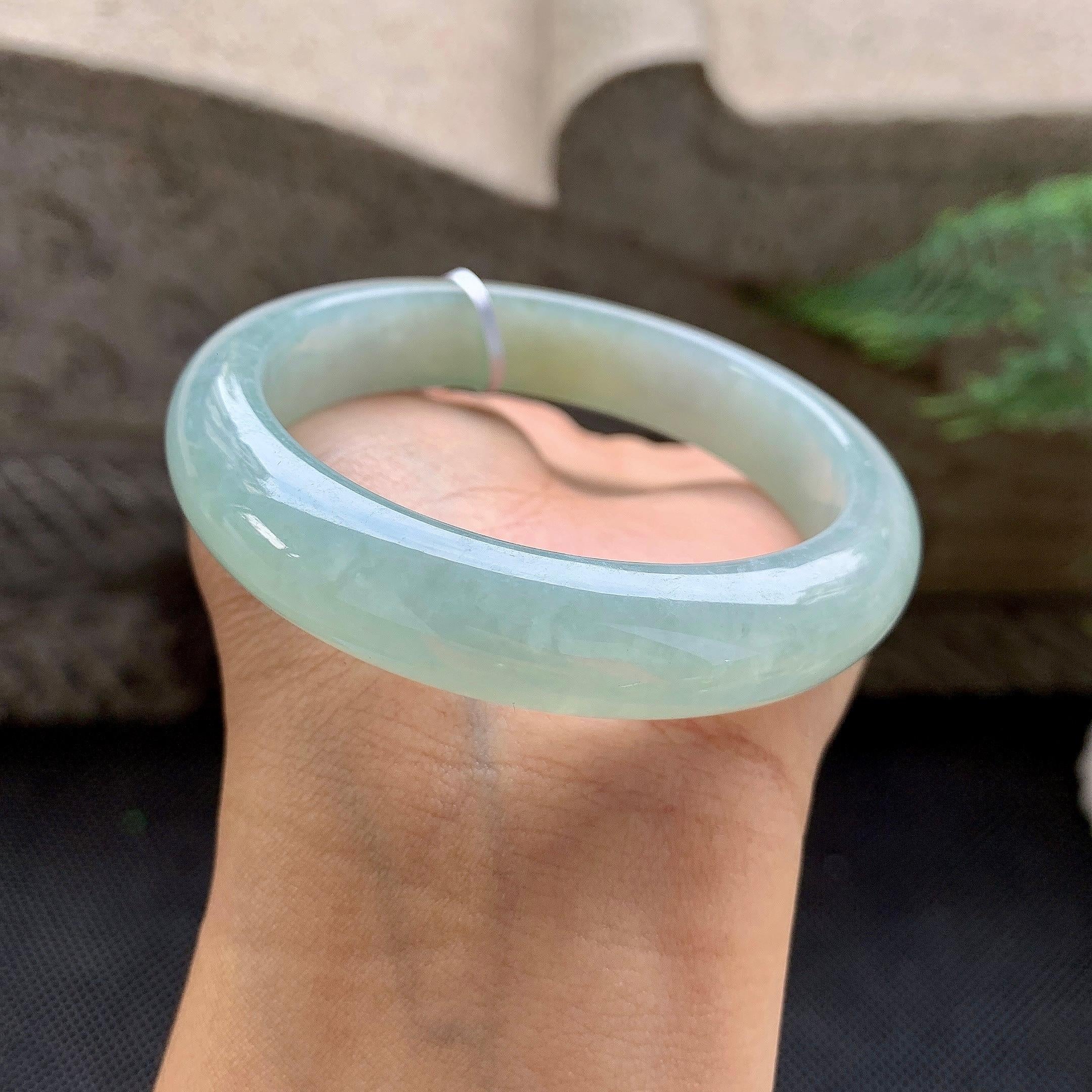 细糯种晴底飘黄翡平安镯（56.1mm）（yc259070）