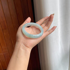 糯冰种淡底色翡翠平安镯(56.7mm)（yc423124）