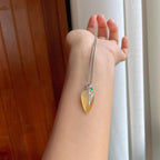 18k金扣冰种黄翡翡翠福瓜（yc251674）