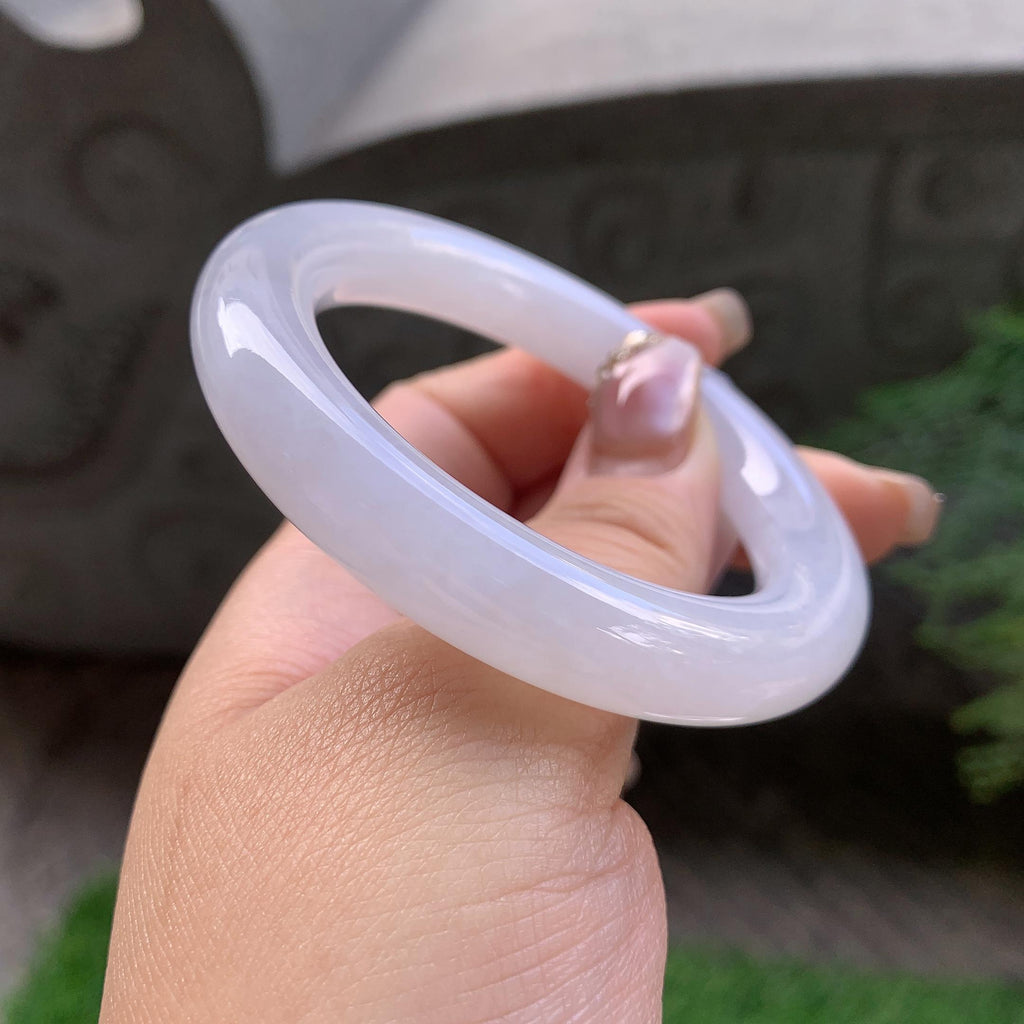细糯种无色圆条手镯（50.5mm）（yc293331）