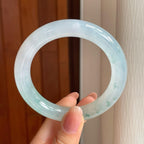 冰种飘花翡翠圆条手镯（56.4mm)（yc342950）
