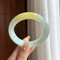 糯冰黄翡正圈平安镯 53圈 天然缅甸A货翡翠（yc463426）