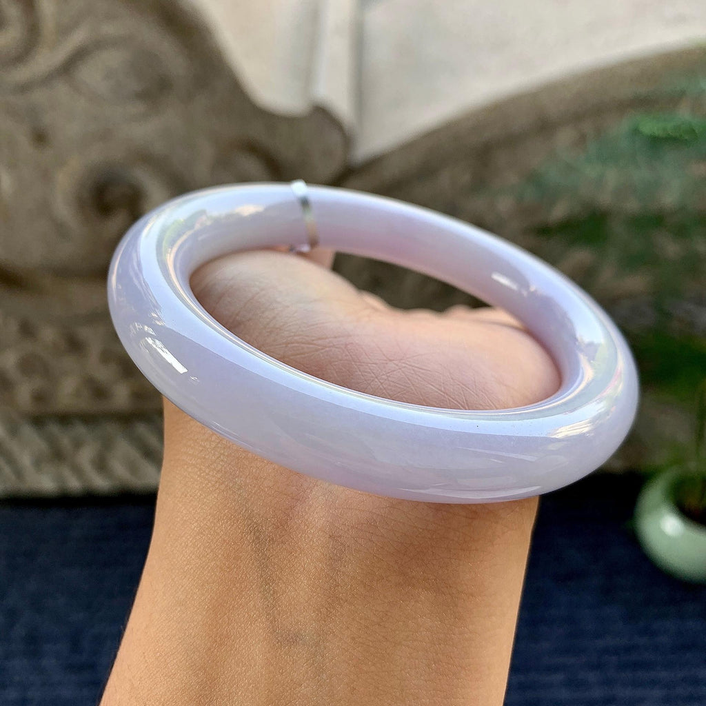 细糯种淡紫罗兰圆条手镯（59.8mm）（yc249450）