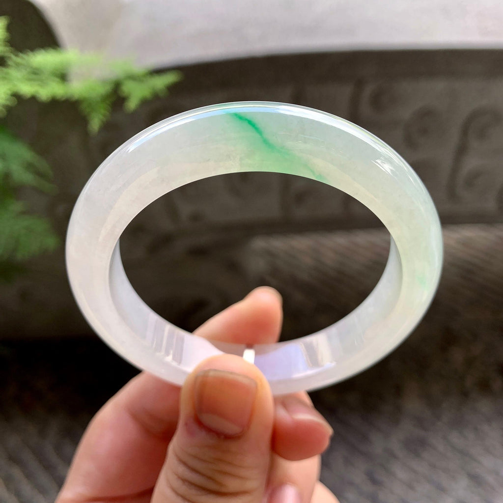 糯冰种飘绿平安镯（52mm）（yc202372）