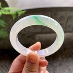 糯冰种飘绿平安镯（52mm）（yc202372）