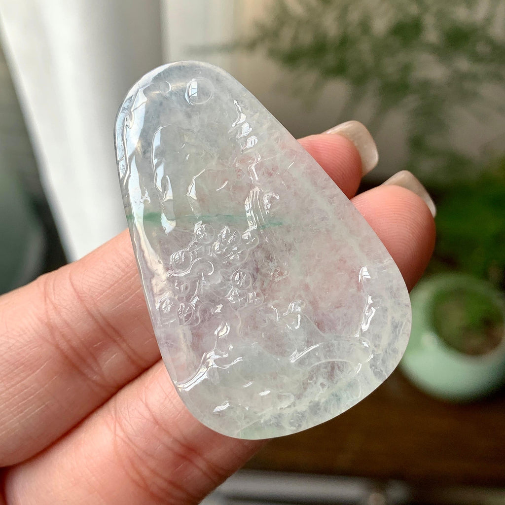 糯冰飘花山水牌挂件（yc284450）