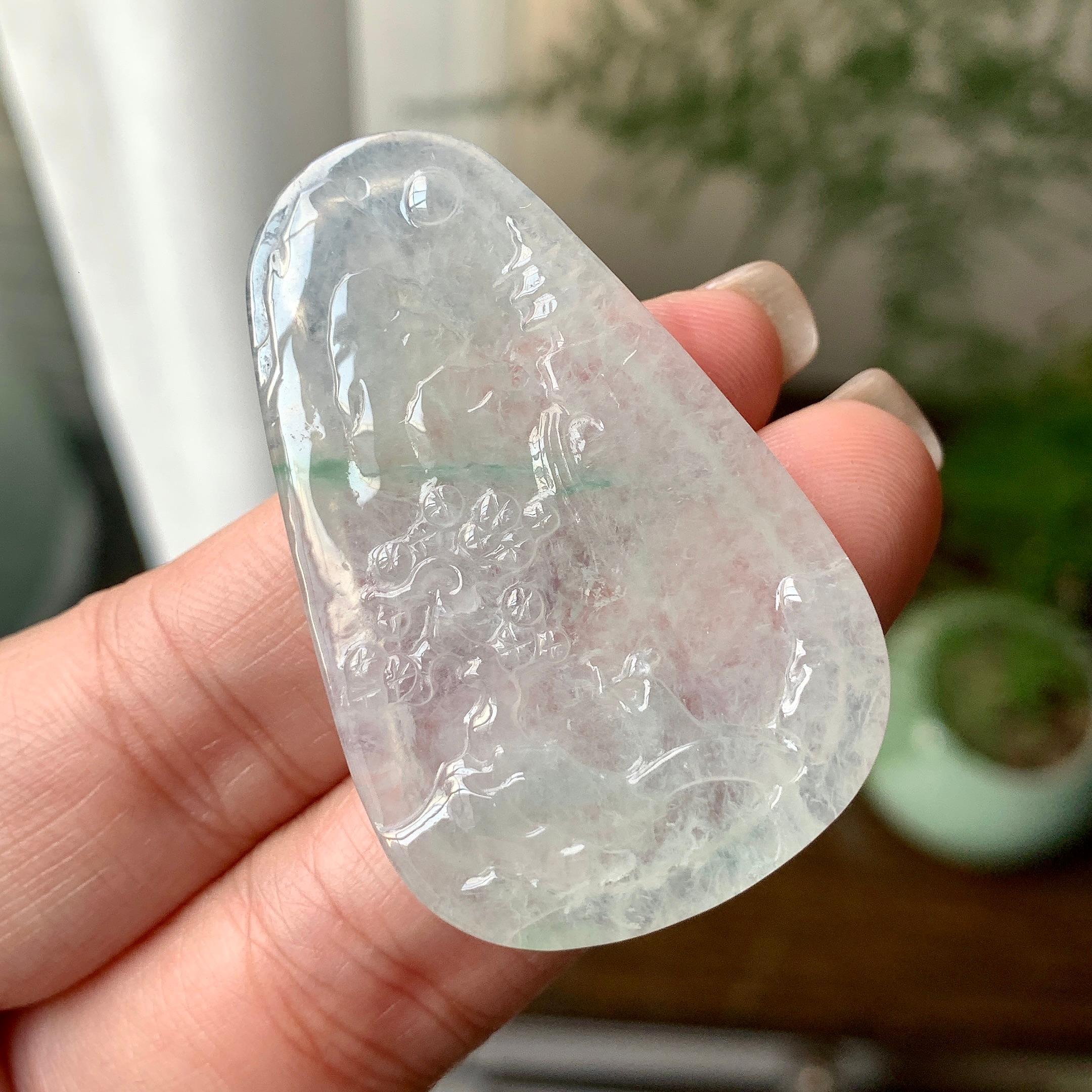 糯冰飘花山水牌挂件（yc284450）