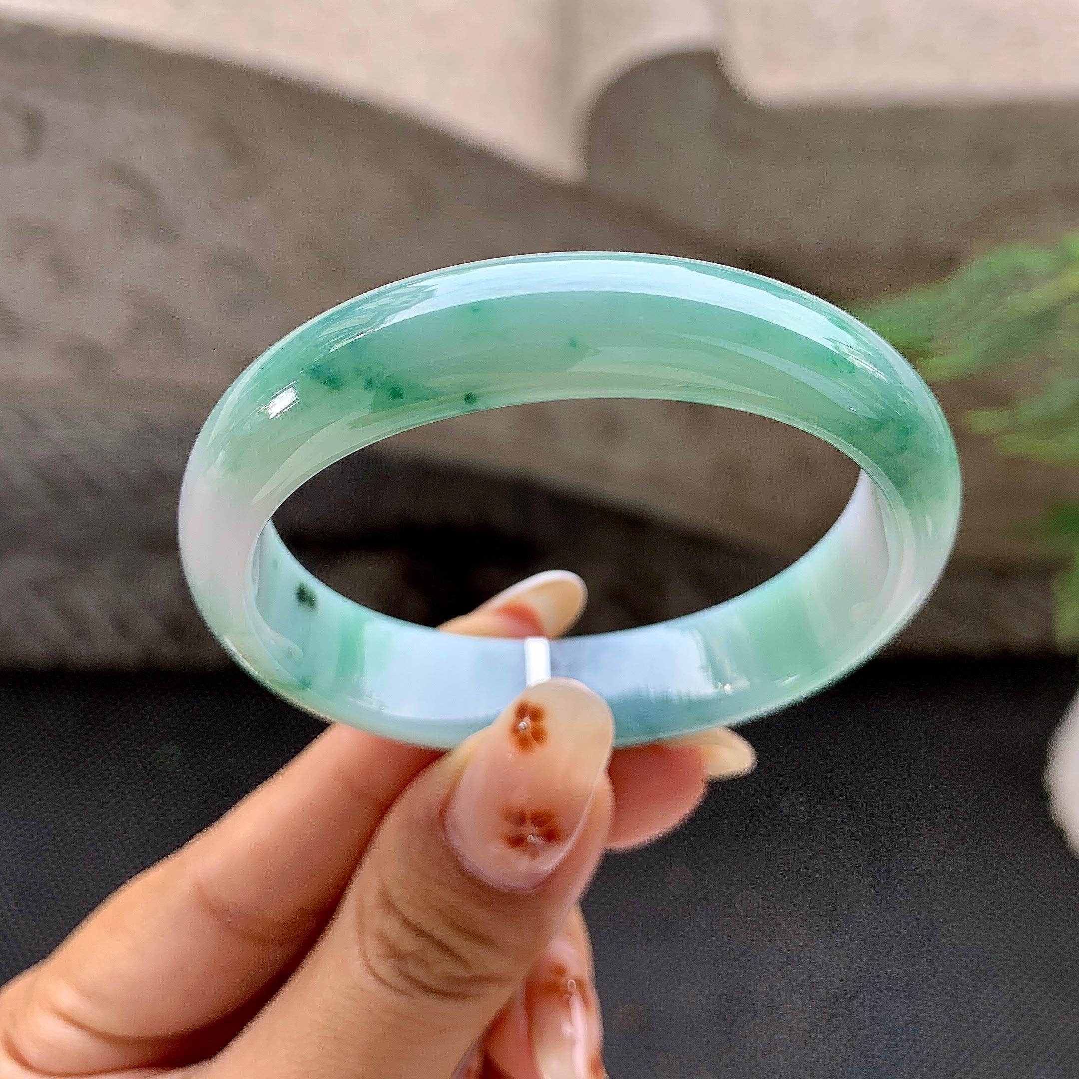 细糯种飘花贵妃手镯（51.5mm）（yc257206）