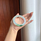 冰种飘花圆条翡翠手镯 59圈（yc424208）
