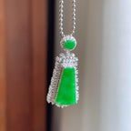 18k金镶糯冰翡翠无事牌（yc241870）