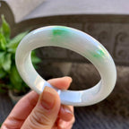细糯种白底青平安镯（55.3mm）（yc308746）