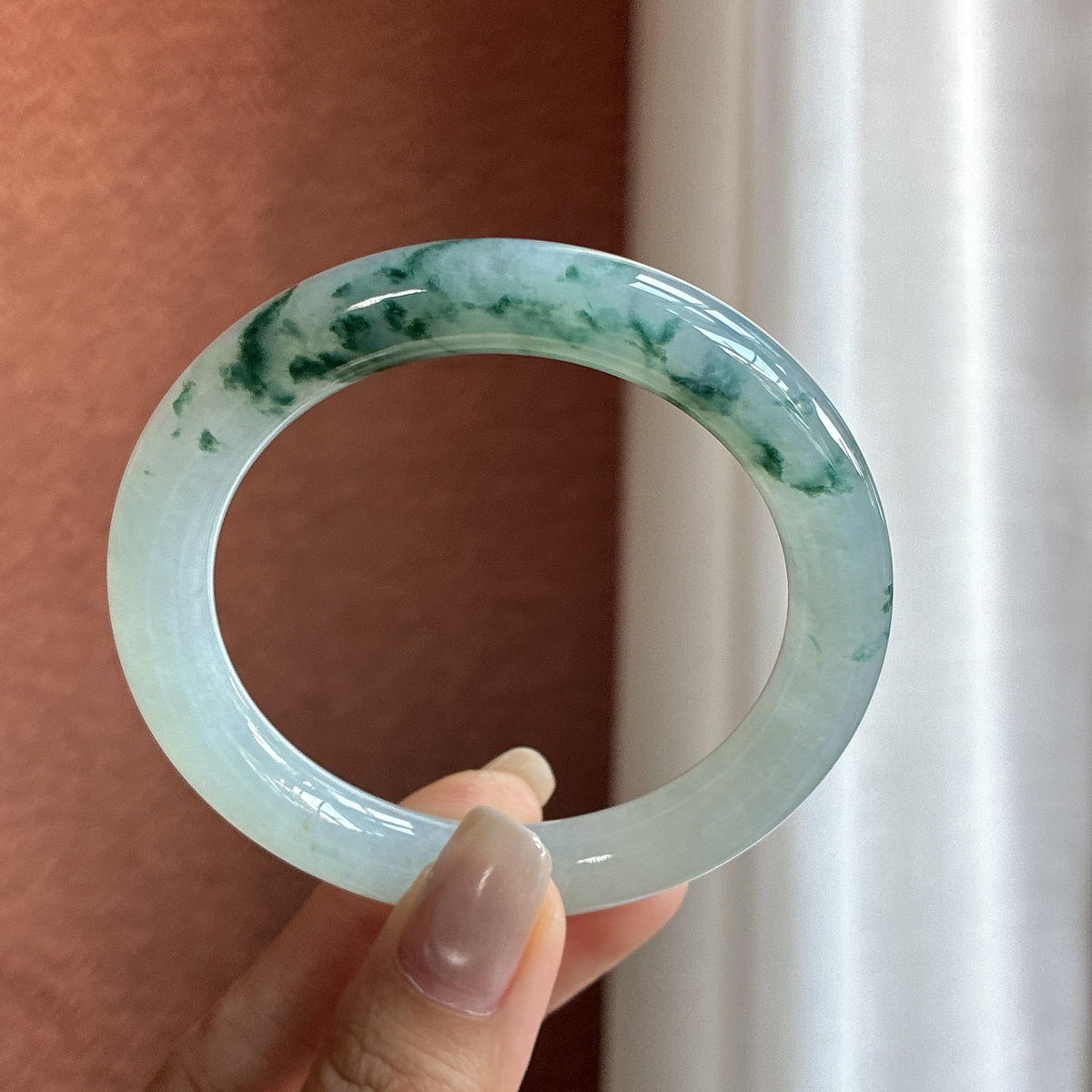 糯冰飘花圆条手镯 54圈（yc729449）