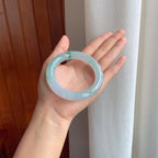 糯冰飘花翡翠圆条手镯（58mm)（yc380045）