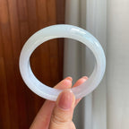 糯冰淡底色翡翠平安镯（57.3mm)（yc323180）