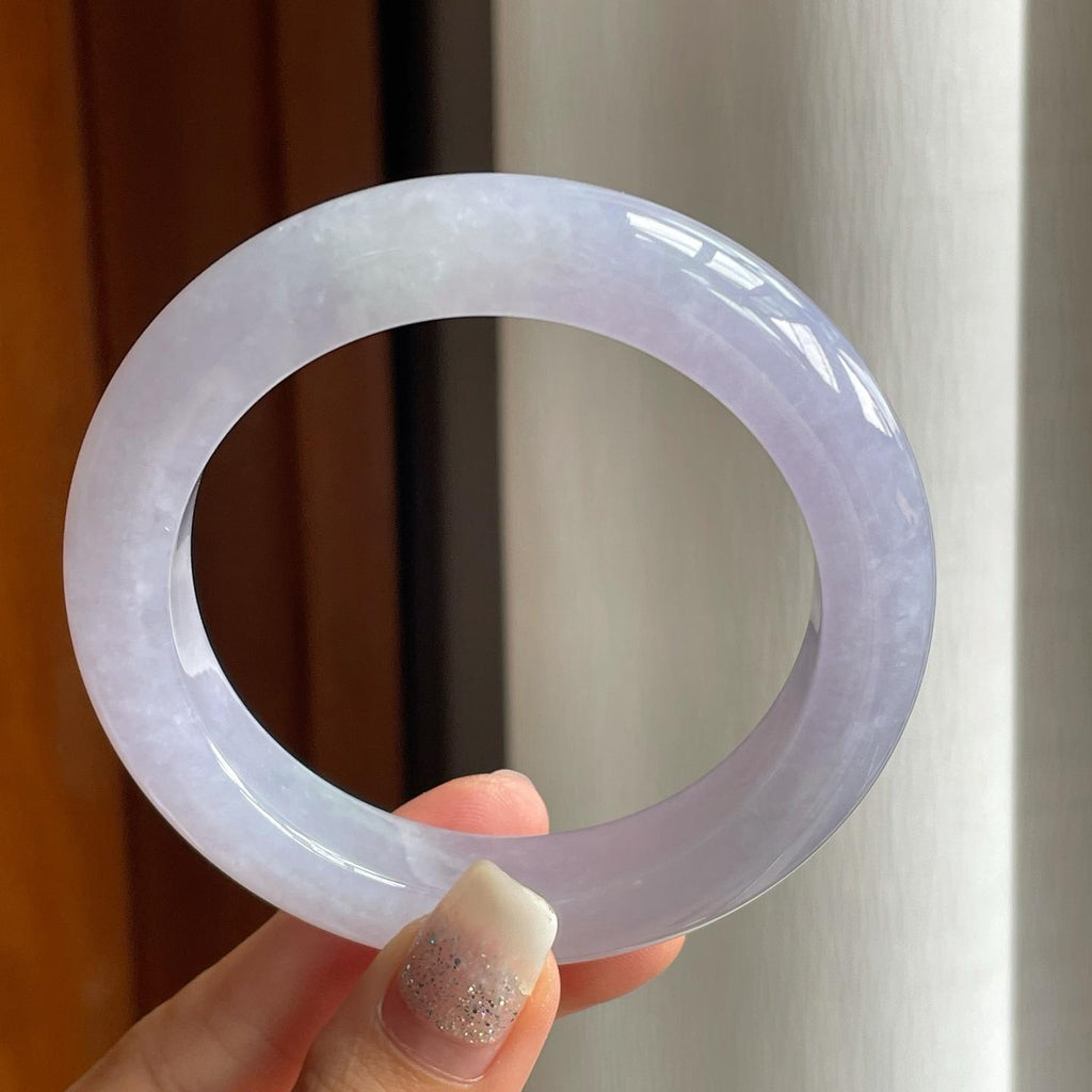 冰种紫罗兰翡翠平安镯（58mm）（yc185066）