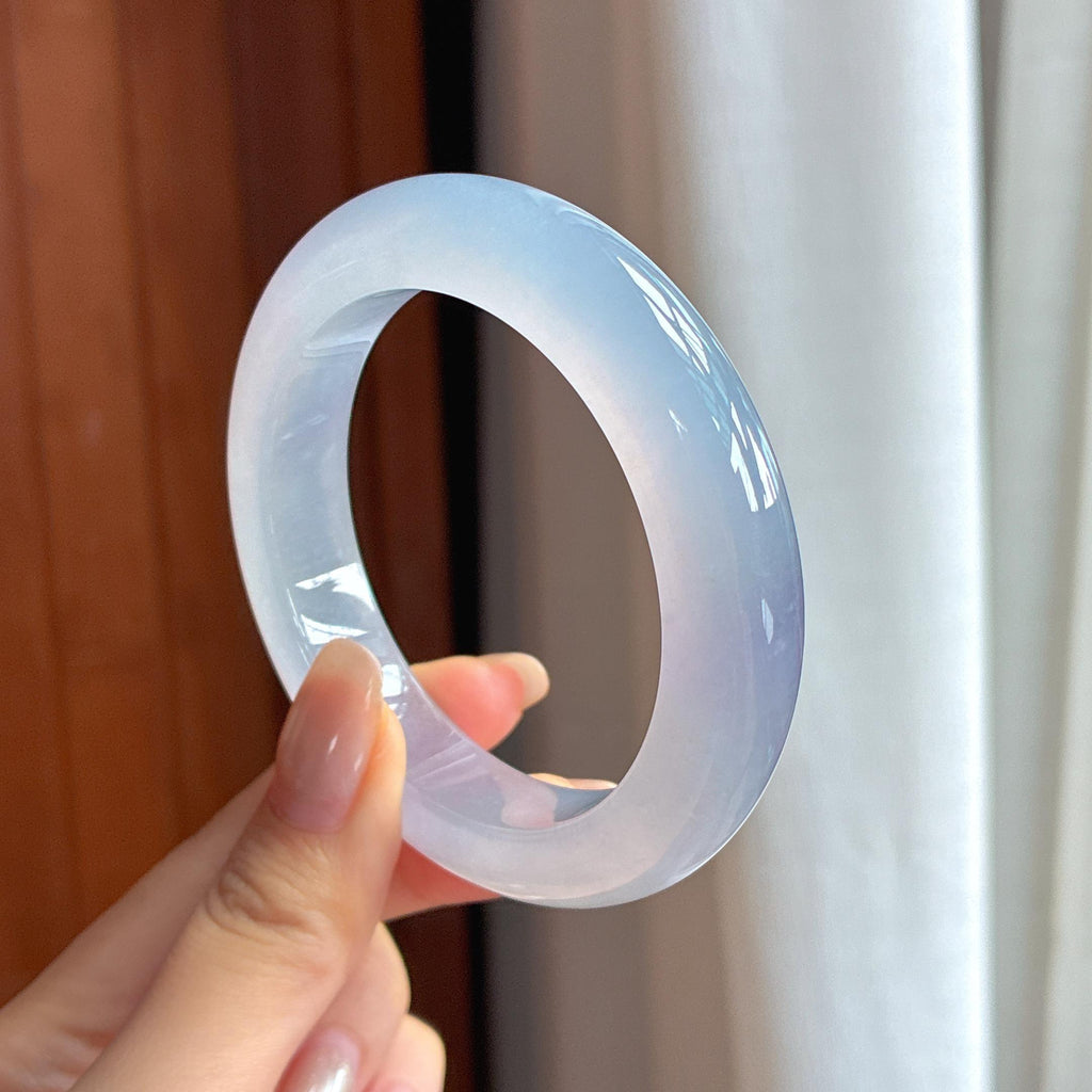 Vòng tay bình an băng chủng khởi quang tử la lan chính khuyên 54 khuyên Ngọc phỉ thúy tự nhiên Miến Điện A (yc450804)