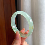 冰种晴底洒金翡翠平安镯（58mm）（yc354344）