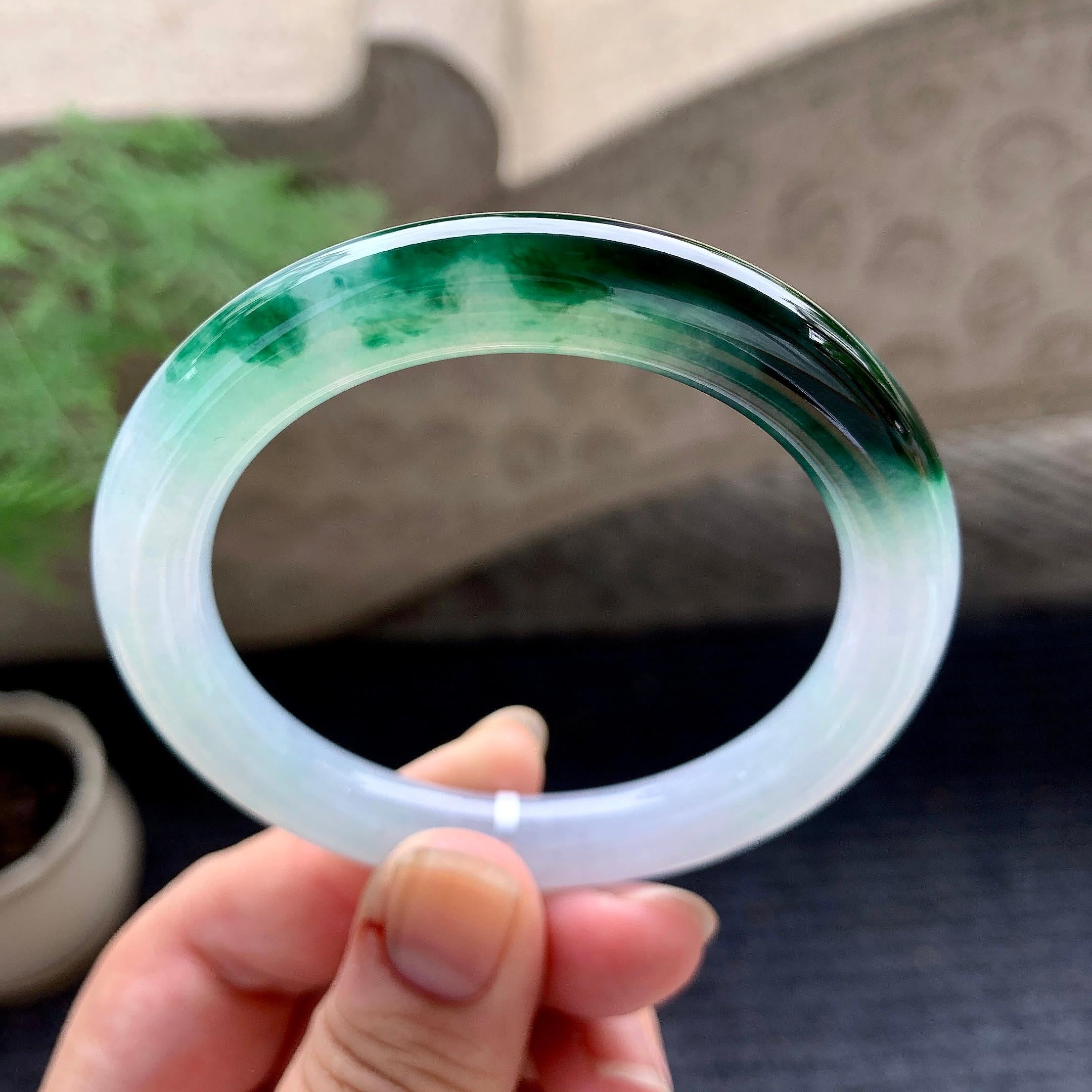 细糯种飘花圆条手镯（54.4mm）（yc196502）