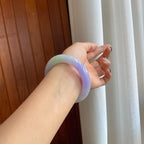 细糯冰紫罗兰翡翠圆条手镯（56mm）（yc274641）