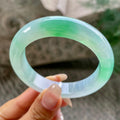 糯冰种飘绿花正圈平安镯54.6圈   天然缅甸A货翡翠（yc351395）
