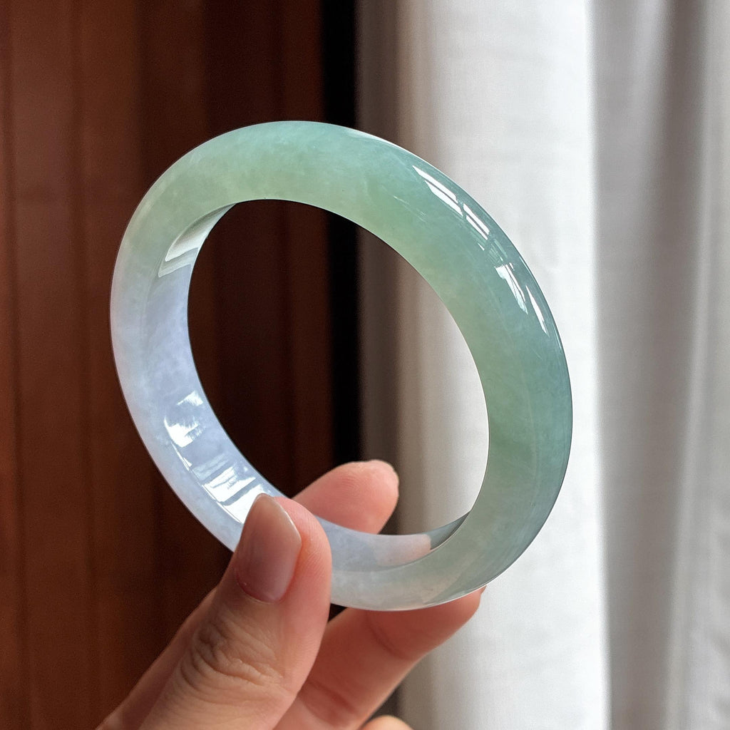大圈口 糯冰春底半山水 60圈 天然缅甸A货翡翠（yc466040）