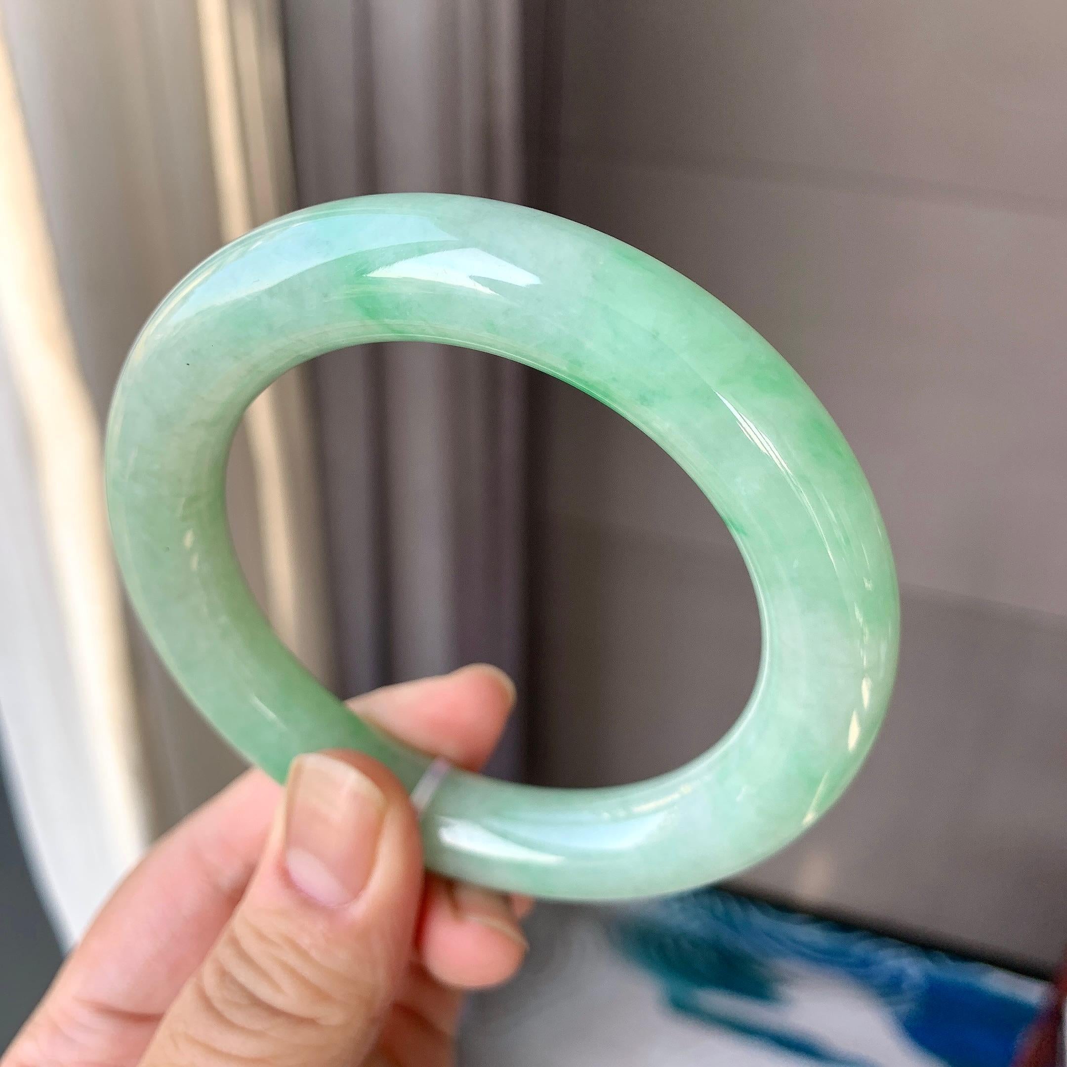 细糯种飘花圆条手镯（57.5mm）（yc262773）