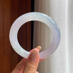 冰种淡春底翡翠圆条手镯（54.5mm）（yc424276）