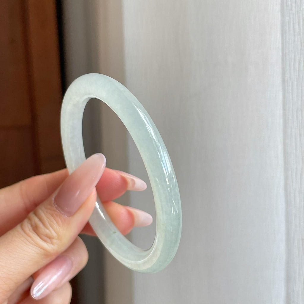 冰种淡晴底翡翠美人条手镯（53mm）（yc278676）