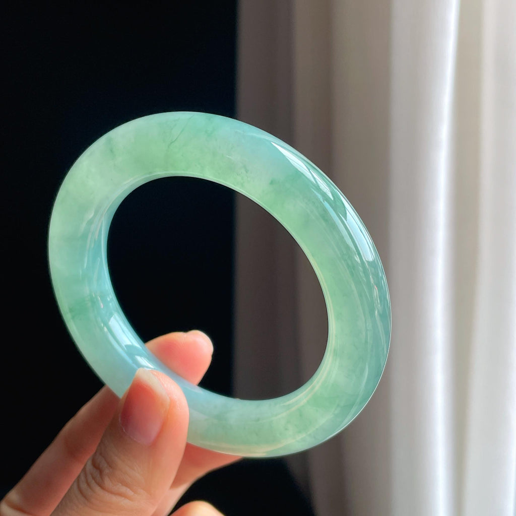 冰种晴底翡翠圆条手镯（56.2mm)（yc346236）