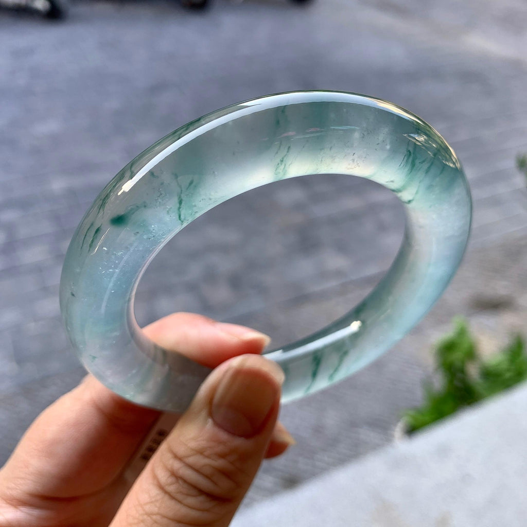 冰种飘花圆条手镯（56.4mm）（yc268983）