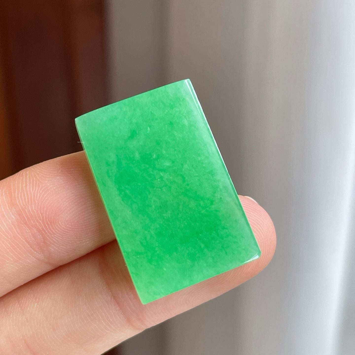 糯冰满绿翡翠无事牌（yc257253）