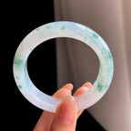 冰种飘花翡翠平安镯（53.3mm)（yc363416）