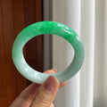 糯种带色翡翠平安镯（54mm）（yc286471）