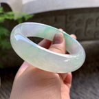 糯冰种飘绿宽版轮胎手镯（59.3mm）（yc202340）