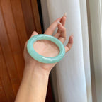 糯冰晴底翡翠圆条手镯（61mm）（yc267503）