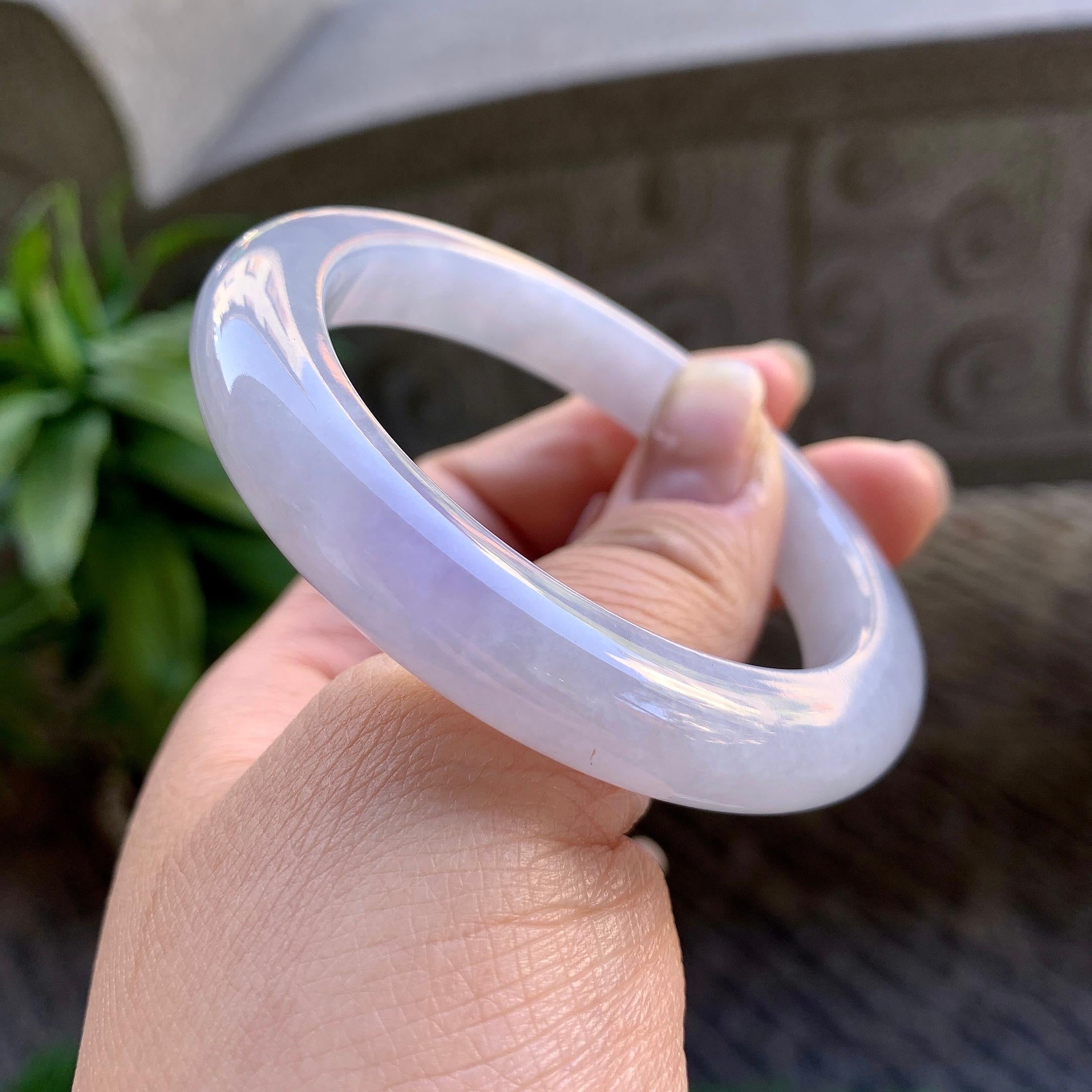 细糯种淡紫罗兰平安镯（53mm）（yc307321）
