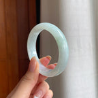 糯冰带紫翡翠平安镯（52mm)（yc374212）