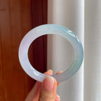 冰种春带彩翡翠圆条手镯（54mm)（yc376774）
