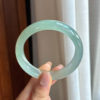 糯冰晴底翡翠平安镯 55圈（yc436734）