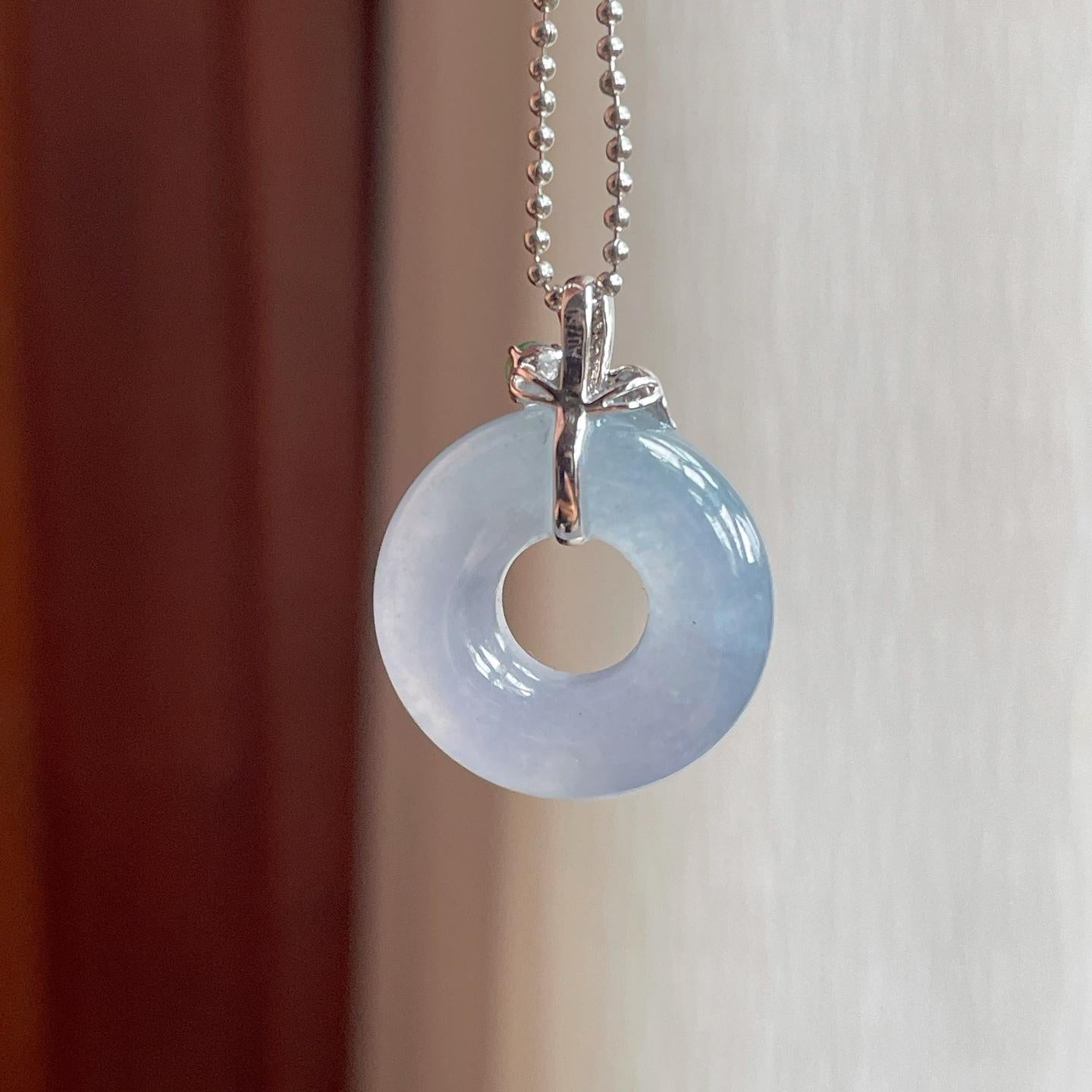 18k金扣冰种紫罗兰翡翠甜甜圈（yc248547）