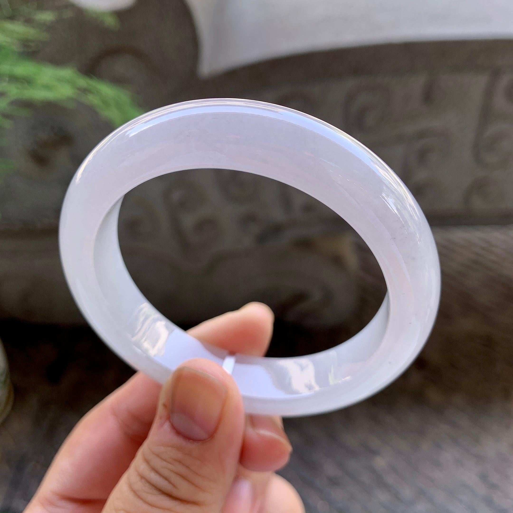 细糯种淡紫罗兰平安镯（55.2mm）（yc199556）