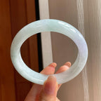 糯冰带色翡翠平安镯（59.5mm)（yc354251）