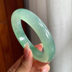 冰种晴底翡翠平安镯（55mm）
