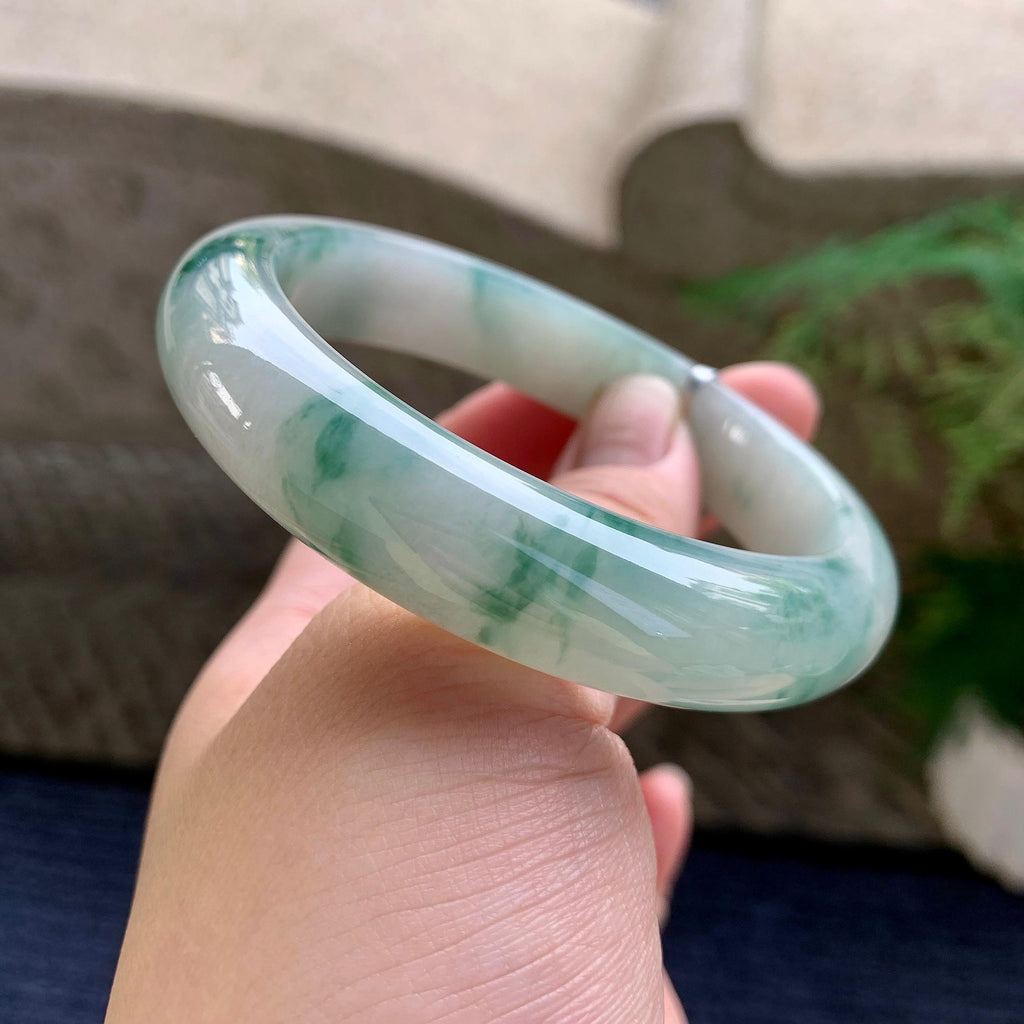 细糯种飘花平安镯（59.2mm）（yc233899）