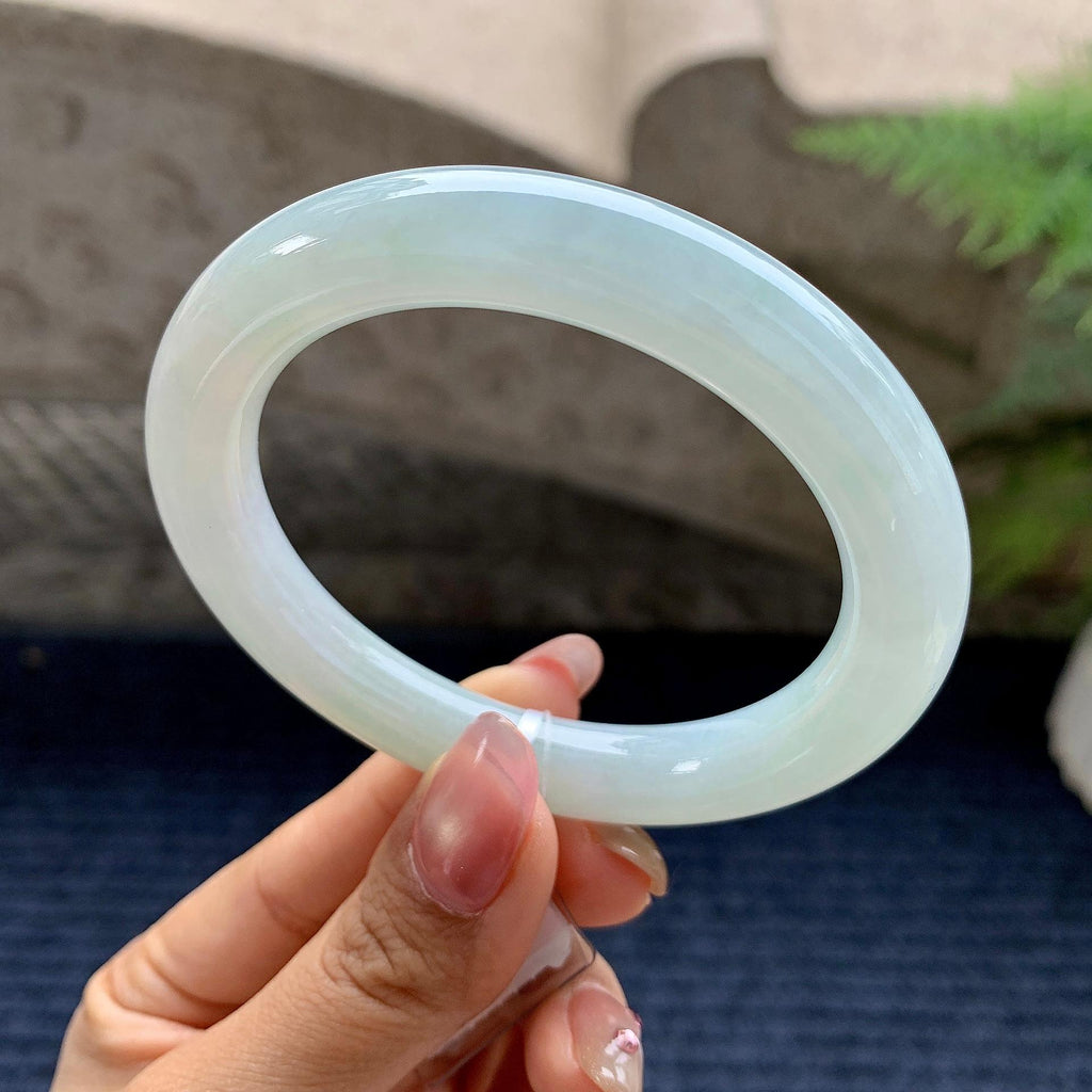 细糯种淡晴底圆条手镯（55.5mm）（yc281534）