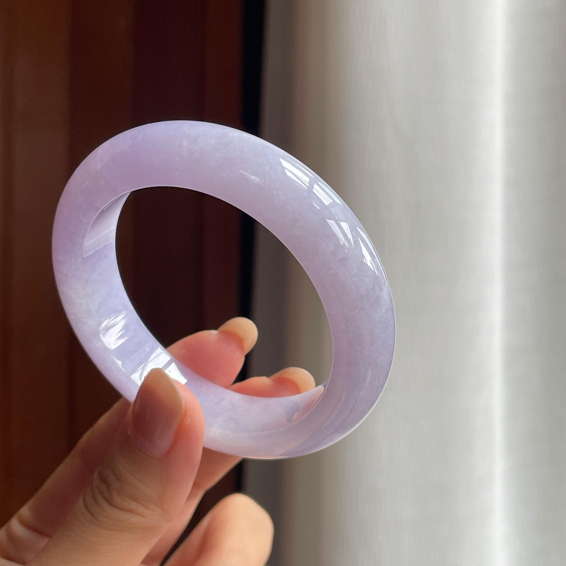 糯冰紫罗兰翡翠平安镯（54圈）（yc431146）