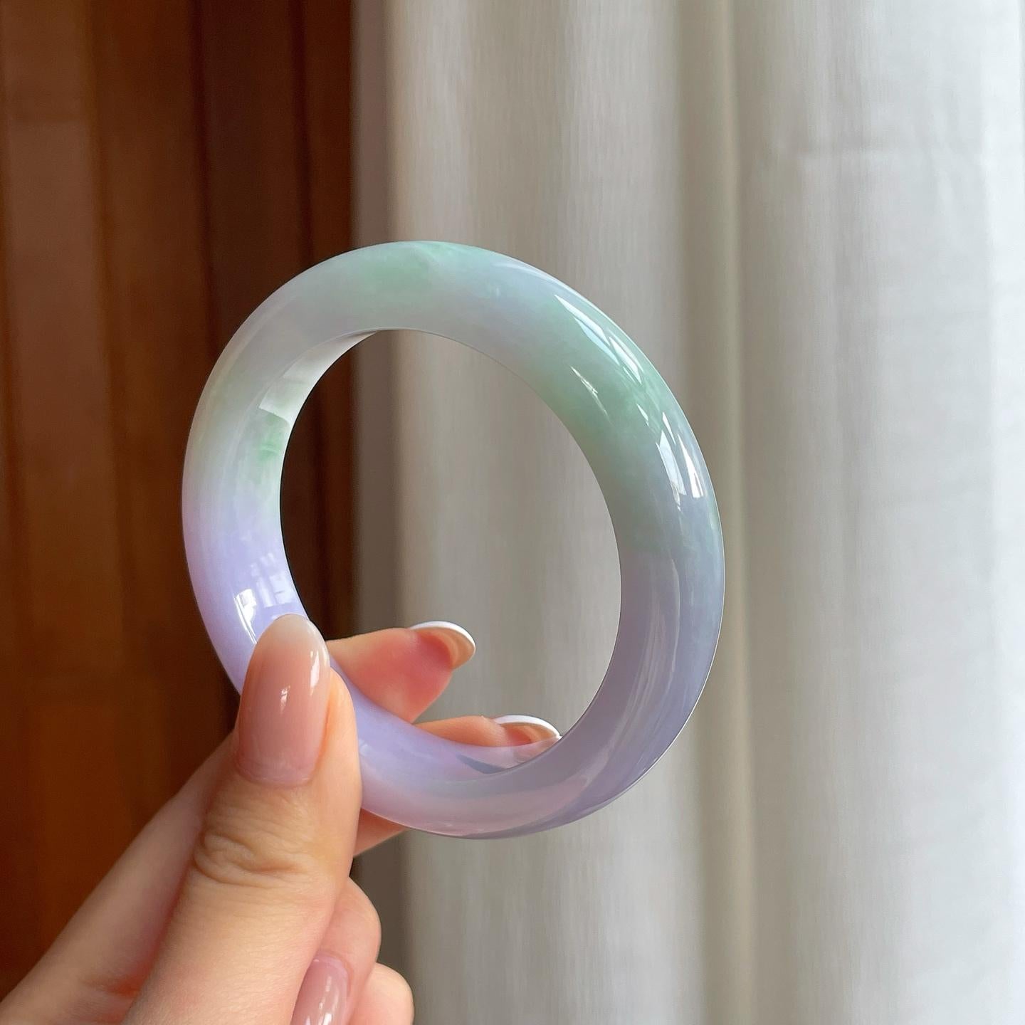 糯冰春带彩平安镯（53.4mm)（yc379986）