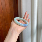 糯冰春彩翡翠平安镯（61mm)（yc360249）