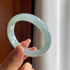 糯冰种淡底色翡翠平安镯(56.7mm)（yc423124）